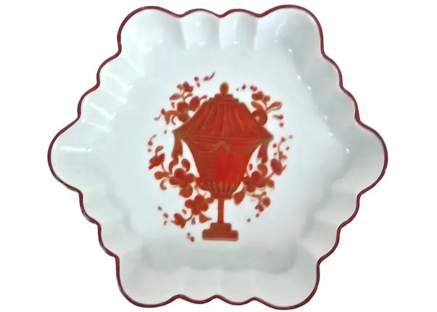 Mottahedeh Porcelain Scalloped Dish - Vermilion Designs - White