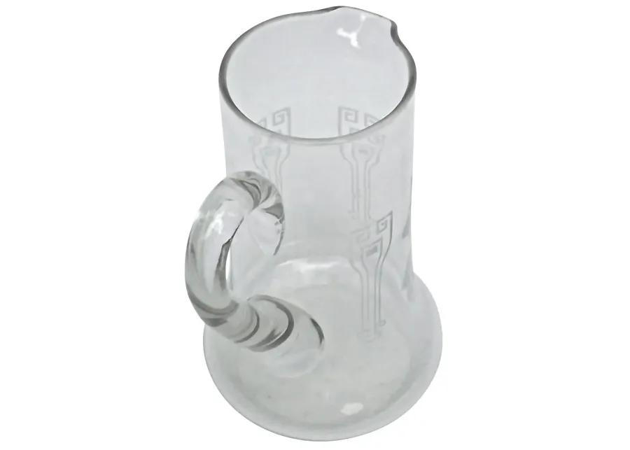 Art Deco Etched Glass Pitcher - Vermilion Designs - White