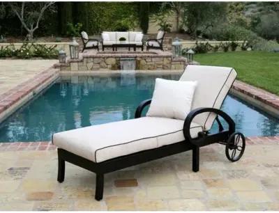 Monterey Contrast Welt Outdoor Chaise - Beige - Comfortable, Sturdy, Stylish