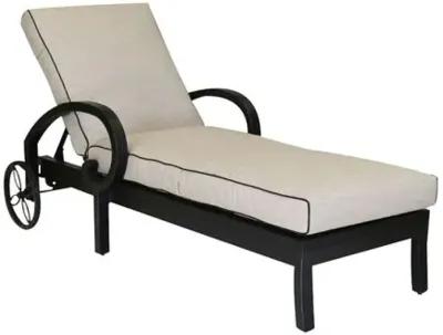 Monterey Contrast Welt Outdoor Chaise - Beige - Comfortable, Sturdy, Stylish