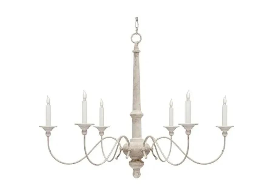 Visual Comfort - Country Chandelier - Belgian White - Ivory