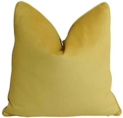 Solid Gold Colored Cotton-Velvet Pillow