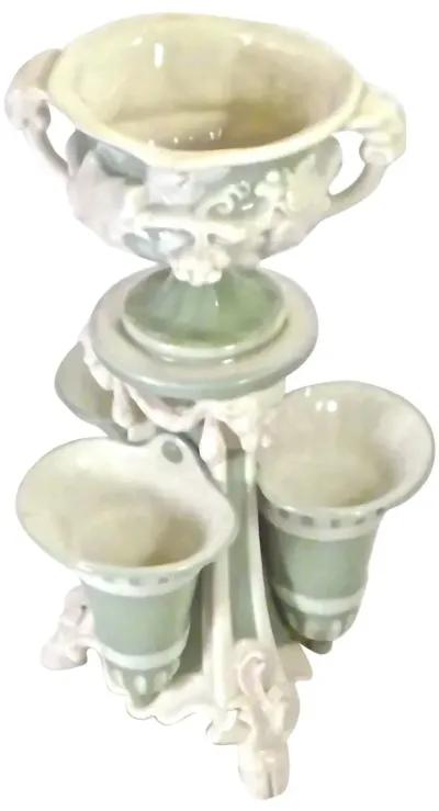 Tiered Porcelain Classical Epergne - Vermilion Designs - Gray