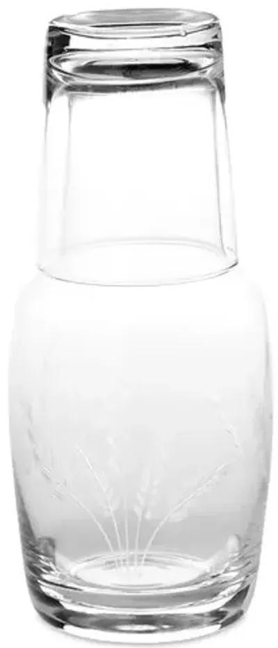 Fern Hand-Cut Night Bottle Set - 32 Oz - Clear