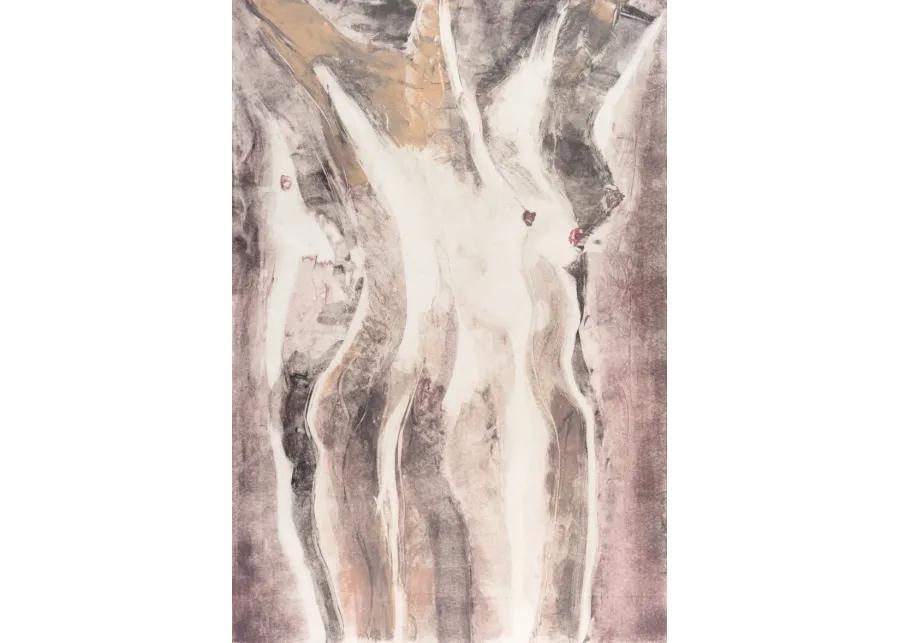 Abstract Figural in Ivory & Rose - McNaught Fine Art - Red