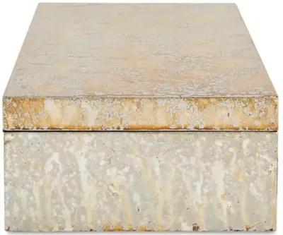 Silver Leaf Box - Champagne - Large - Global Views - Gold