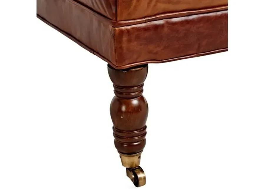 Anna Cocktail Ottoman - Leather - Miles Talbott - Brown