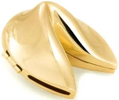 3" Fortune Cookie Keepsake Box - Gold