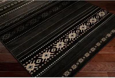 Erie Rug - Coal/Tan - Black - Black