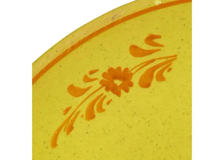 1960s Italian Hand-Painted Floral Plate - 2-b-Modern - Yellow