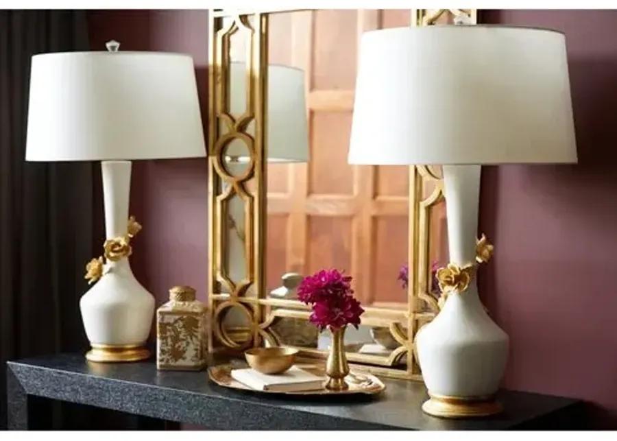 Valentina Table Lamp - White/Gold - Bradburn Home