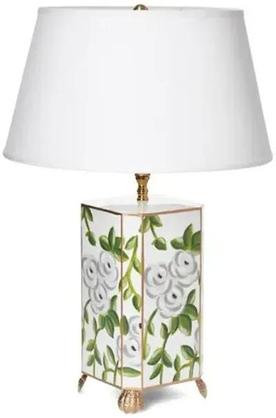 Small Chintz Table Lamp - White - Dana Gibson