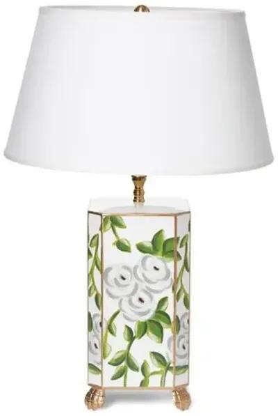 Small Chintz Table Lamp - White - Dana Gibson