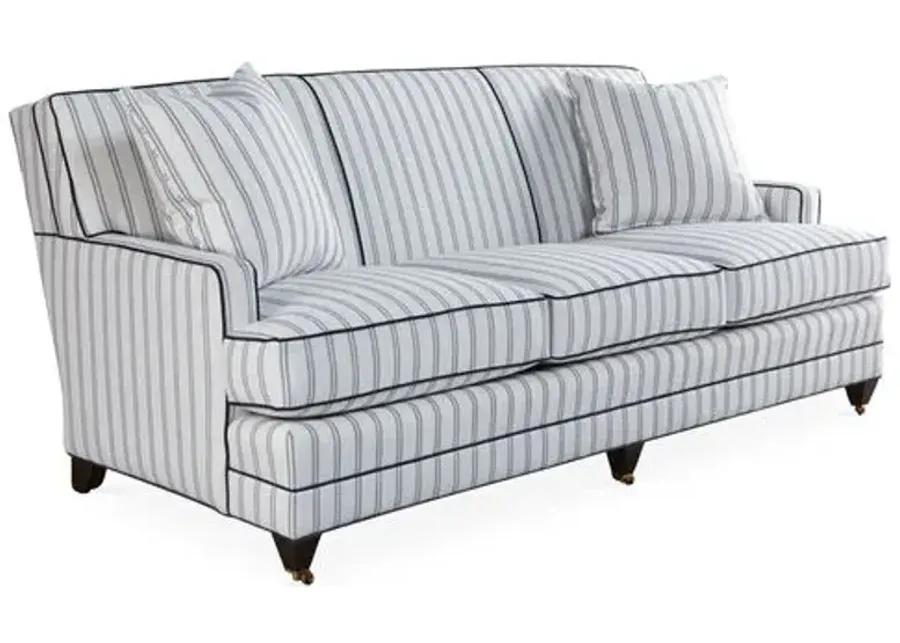 Maxfield Sofa - Navy/Ivory Sunbrella - Joe Ruggiero