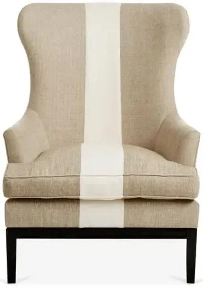 Calhoun Wingback Chair - Stripe - Kim Salmela - Handcrafted in The USA - Beige - Comfortable, Stylish