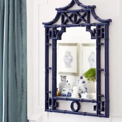 Isla Chinoiserie Wall Mirror - Cobalt