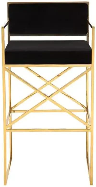 Walsh Barstool - Black/Gold