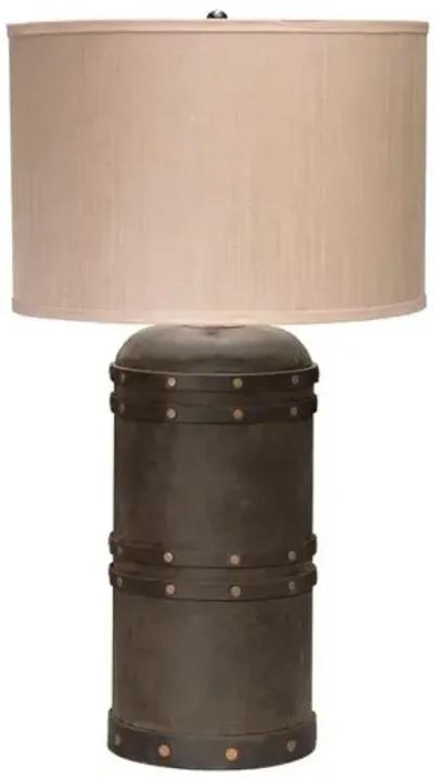 Barrel Table Lamp - Vintaged Brown - Jamie Young Co.