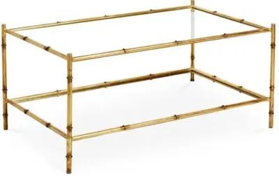 Bamboo Two-Tier Coffee Table - Antiqued Gold