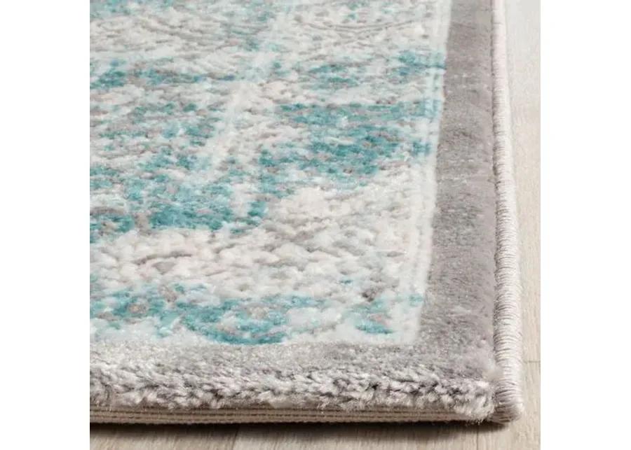 Manon Rug - Turquoise/Ivory - Blue - Blue