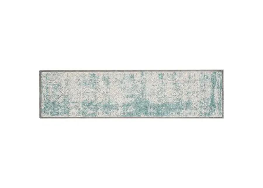 Manon Rug - Turquoise/Ivory - Blue - Blue