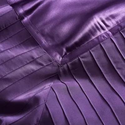 French Pleat Silk Throw - Iris - Kumi Kookoon - Purple