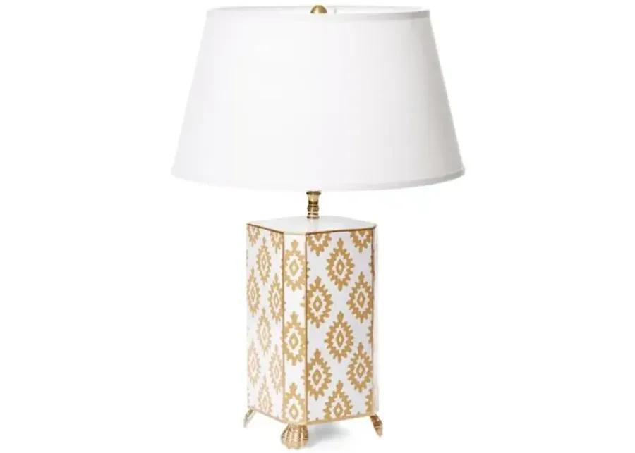 Block Table Lamp - Taupe - Dana Gibson