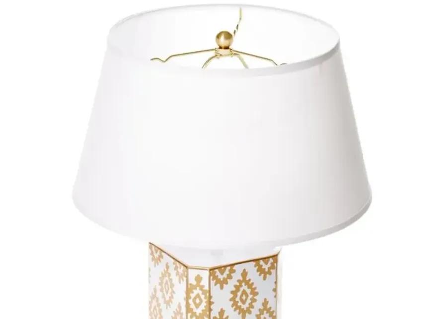 Block Table Lamp - Taupe - Dana Gibson