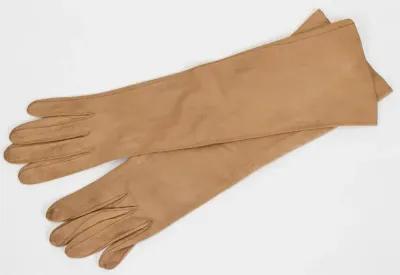 Herm s Beige Lambkin Long Vintage Gloves - Vintage Lux