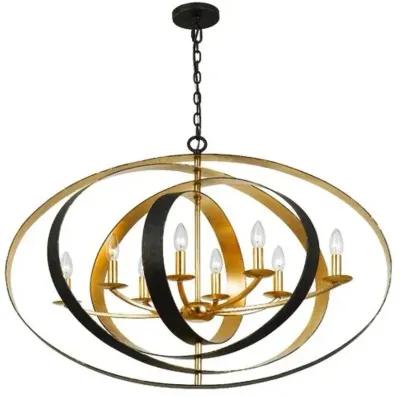 Luna 8-Light Oval Chandelier - Crystorama - Gold