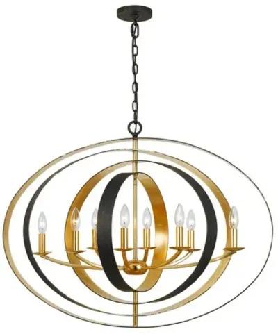 Luna 8-Light Oval Chandelier - Crystorama - Gold