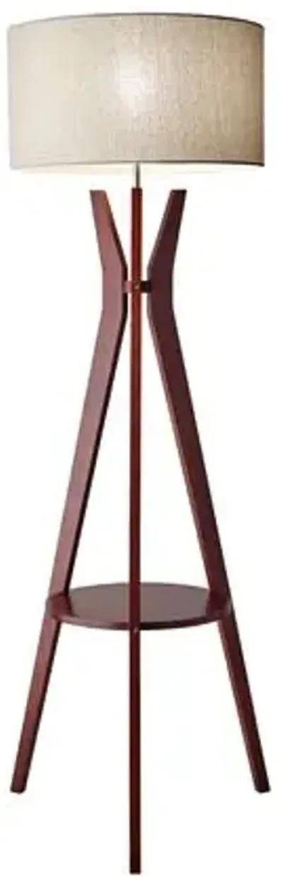 Bedford Shelf Floor Lamp - Walnut