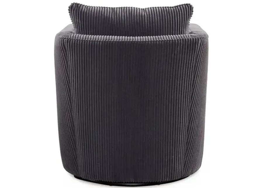 Rackham Swivel Chair - Gray Channeled Velvet