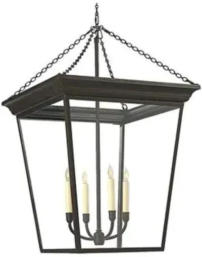 Visual Comfort - Cornice Glass Lantern - Bronze - Black