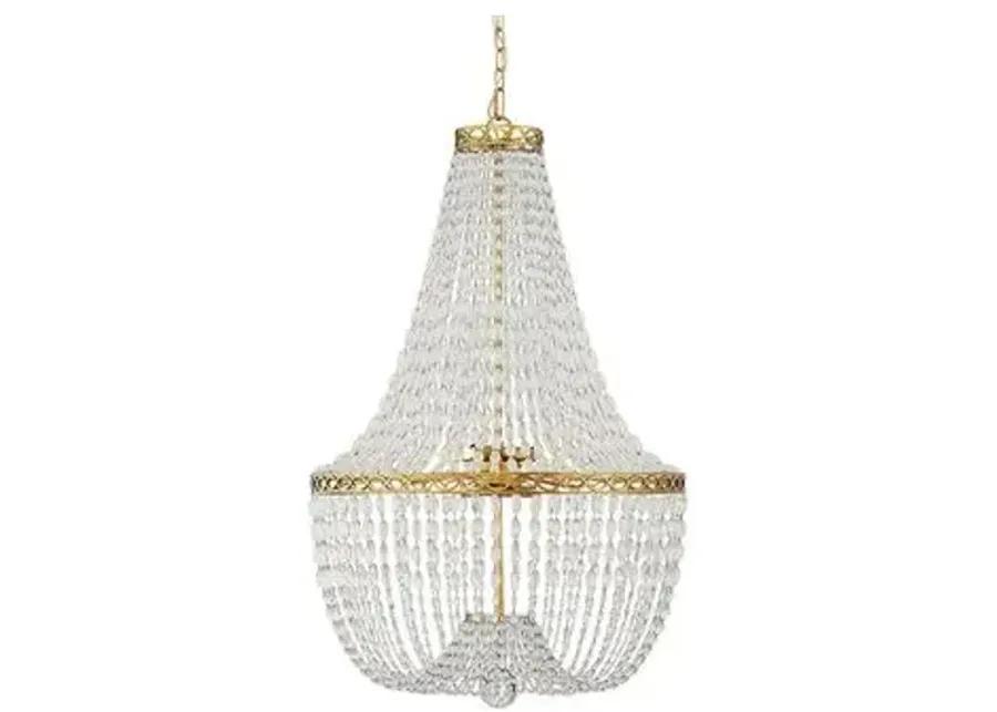 Visual Comfort - Linfort Basket-Form Chandelier - Antique Brass - Gold