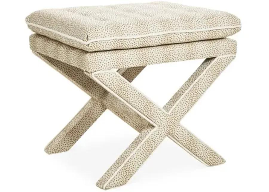 Dalton Pillow-Top Ottoman - Beige Dots