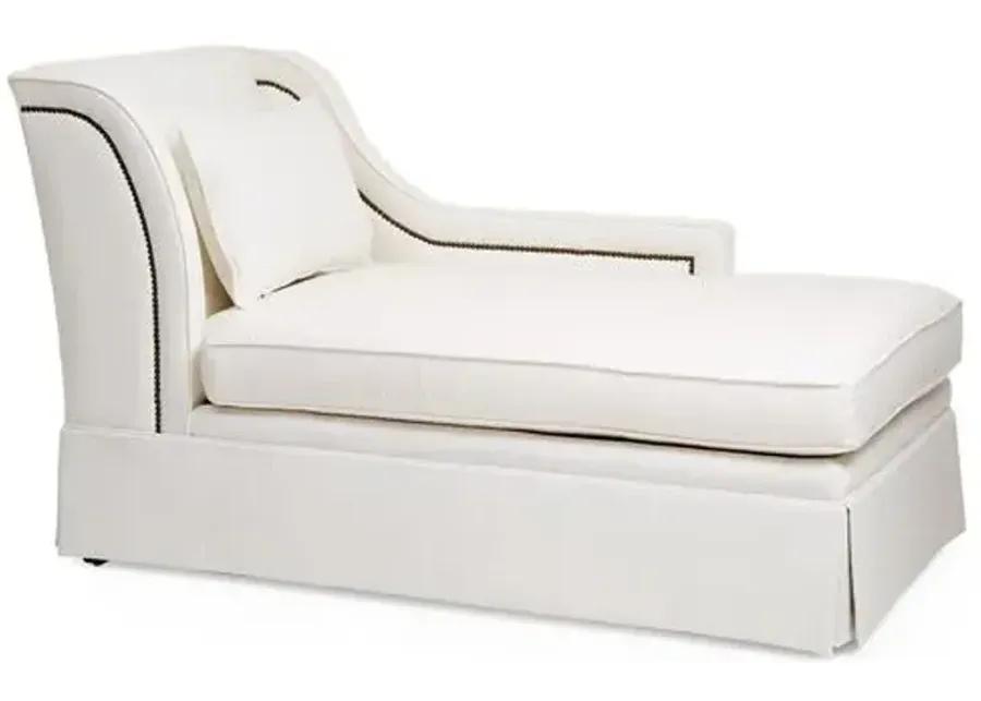 Roslin Right-Facing Skirted Chaise - White Linen - Comfortable, Sturdy, Stylish