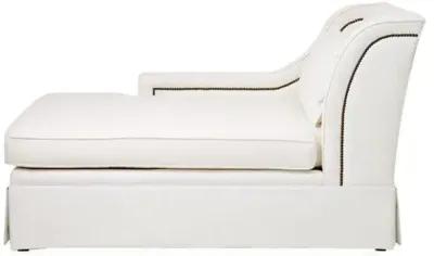 Roslin Left-Facing Skirted Chaise - White Linen - Comfortable, Sturdy, Stylish