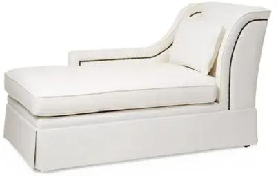 Roslin Left-Facing Skirted Chaise - White Linen - Comfortable, Sturdy, Stylish