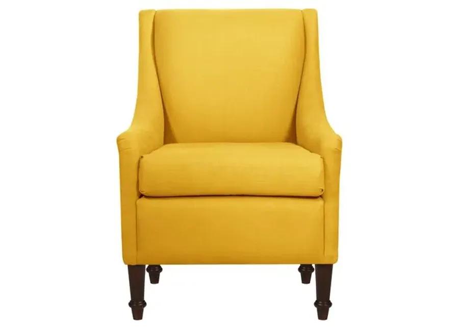 Holmes Linen Accent Chair - Yellow, Comfortable, Durable