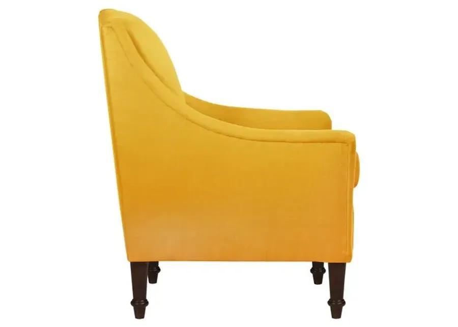 Holmes Linen Accent Chair - Yellow, Comfortable, Durable