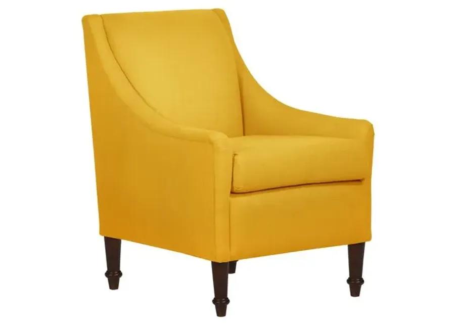 Holmes Linen Accent Chair - Yellow, Comfortable, Durable