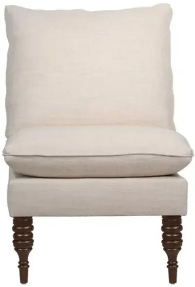 Daphne Linen Slipper Chair - Ivory