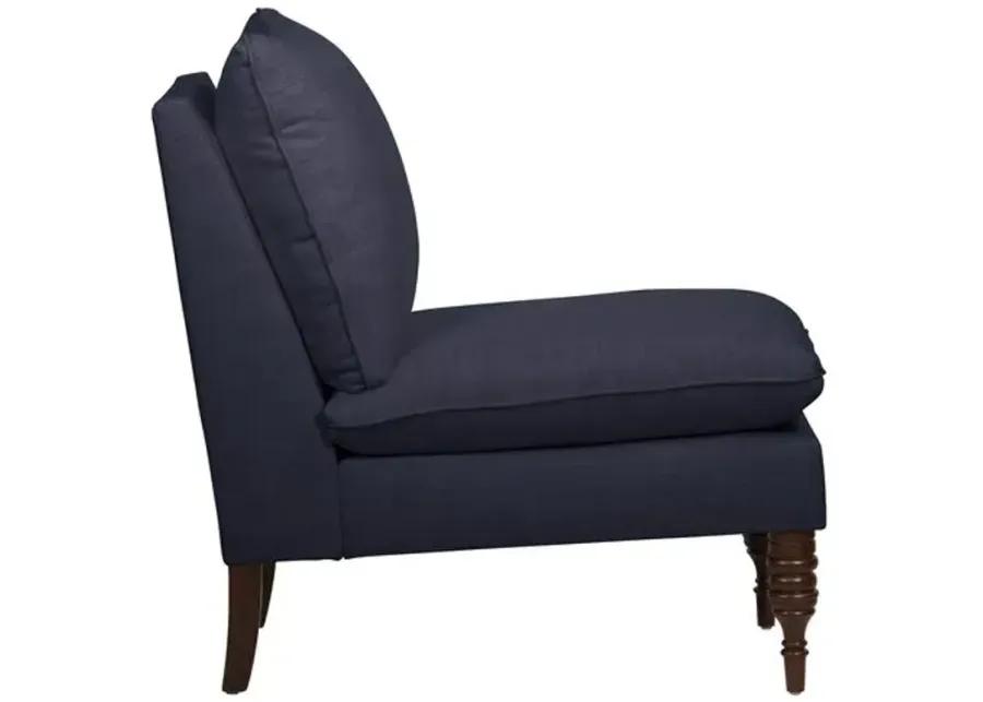 Daphne Linen Slipper Chair - Blue