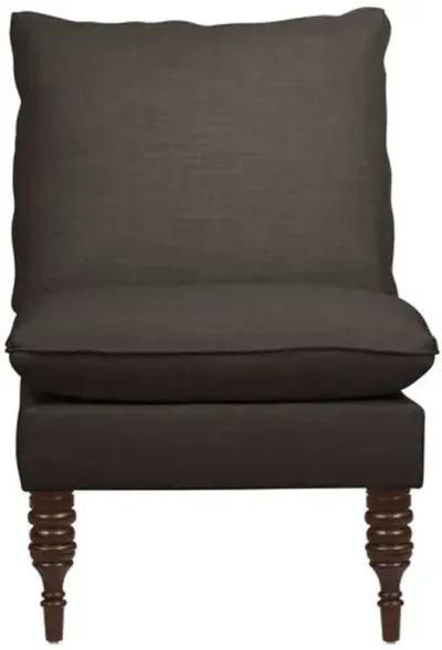 Daphne Linen Slipper Chair - Gray