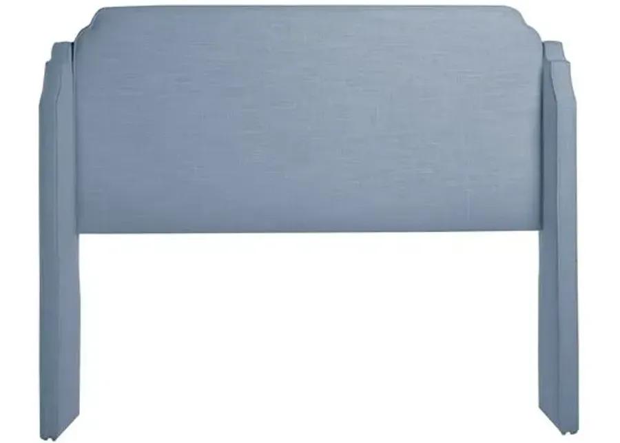 Aurora Linen Wingback Headboard - Blue