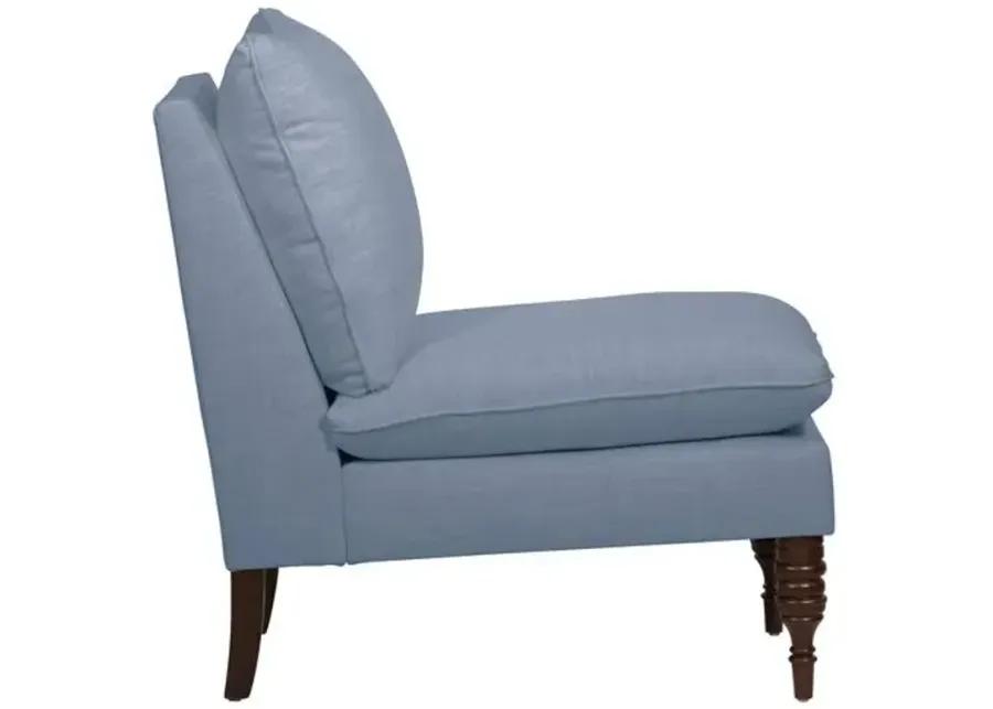 Daphne Linen Slipper Chair - Blue