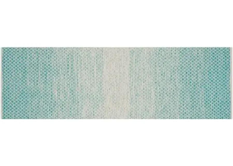 Diamante Rug - Turquoise/Ivory - Blue - Blue