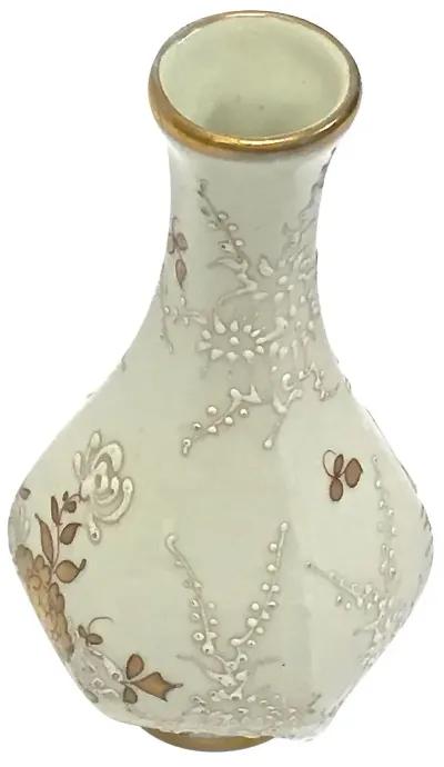 Antique French Porcelain Floral Vase - Vermilion Designs - Ivory