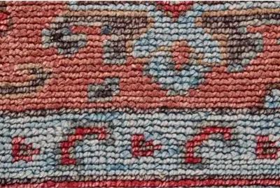 Celine Hand-Knotted Rug - Rust/Aqua - Red - Red